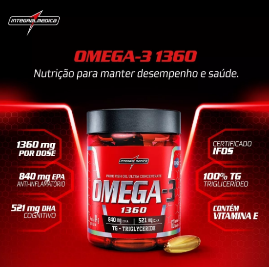 Ômega 3 - 120 Caps 1360mg - 840 Epa 521 Dha - Integralmedica Sabor Sem Sabor