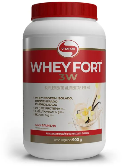 Whey fort 3W - 900g Chocolate - Vitafor