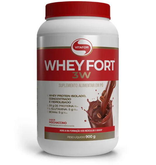 Whey fort 3W - 900g Chocolate - Vitafor