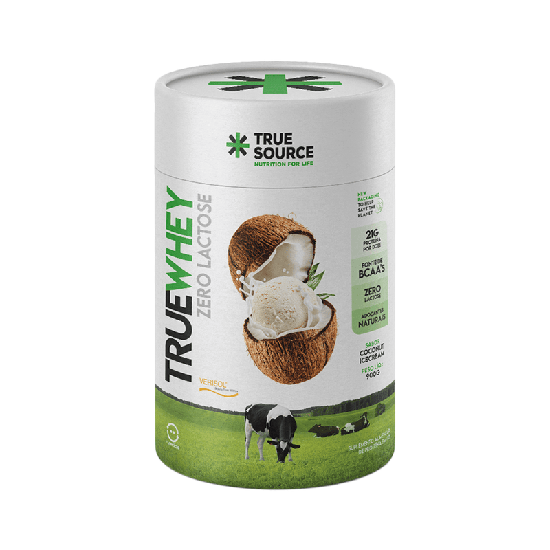 True Whey Concentrate Do Soro Do Leite 900g Zero Lactose, Rica em colágeno VERISOL Hidrolisado- True Source