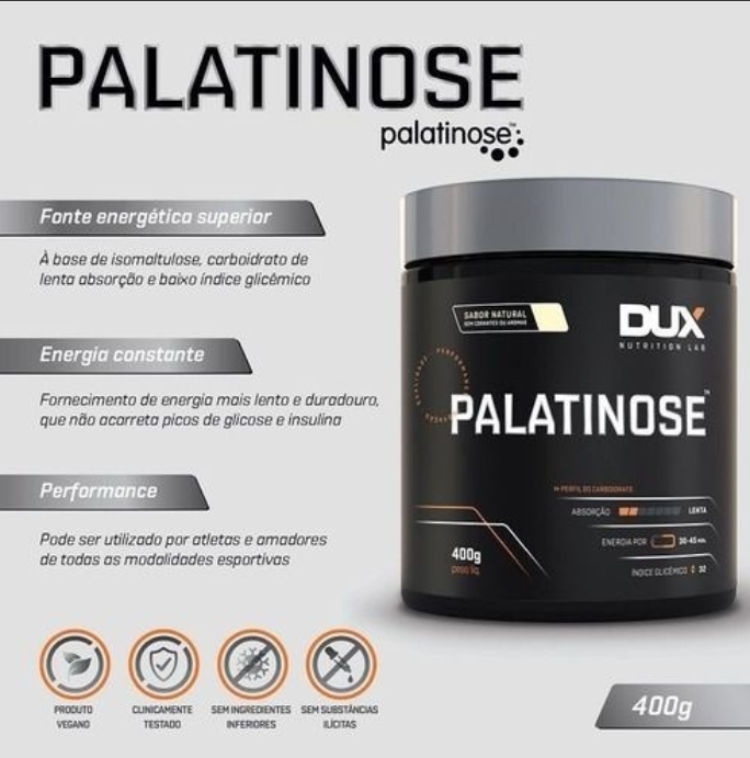 Palatinose - Pote 400g Dux Nutrition Sabor Sem Sabor