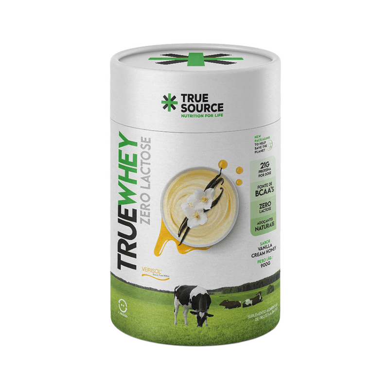 True Whey Concentrate Do Soro Do Leite 900g Zero Lactose, Rica em colágeno VERISOL Hidrolisado- True Source