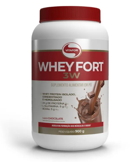 Whey fort 3W - 900g Chocolate - Vitafor