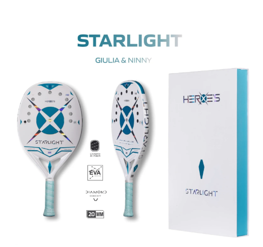 Raquete de Beach Tennis STARLIGHT 2025 - NINI VALENTINI & GIULIA GASPARRI + TOP EXCLUSIVO UPGRADE MULTISPORTS