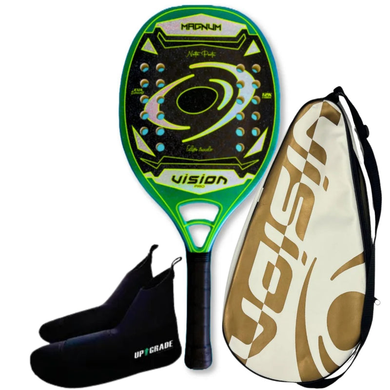 Raquete Beach Tennis Vision Magnum 2025 + Capa + Sapatilha Neopreme UPGRADE Exclusivo