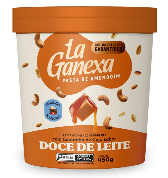 Pasta de Amendoim La Ganexa Leitinho Black 450g - Com Whey Protein