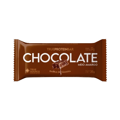 True Protein Bar Chocolate Meio Amargo Display c/ 12 Unidades True Source - Barra de Proteina