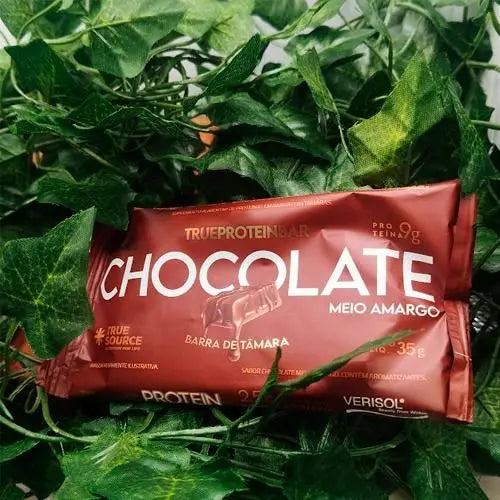 True Protein Bar Chocolate Meio Amargo Display c/ 12 Unidades True Source - Barra de Proteina