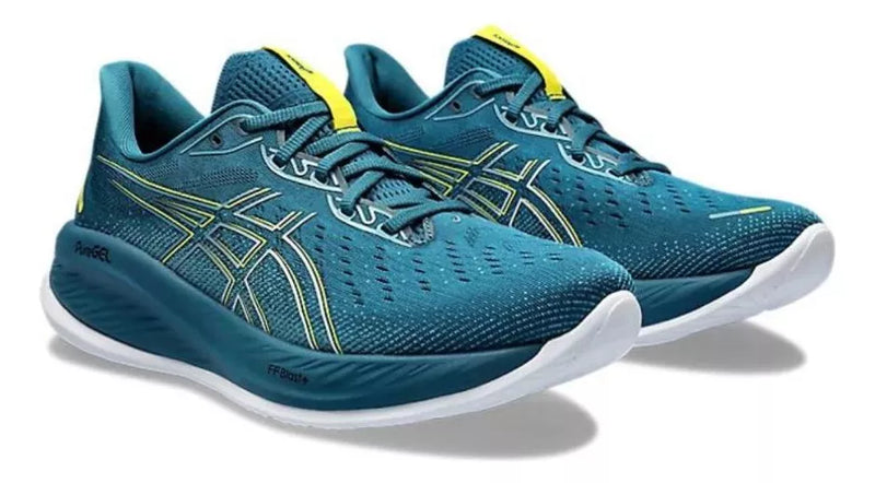 Tênis Asics GEL - CUMULUS 26  MASCULINO - EVENING TEAL / BRIGHT YELLOW