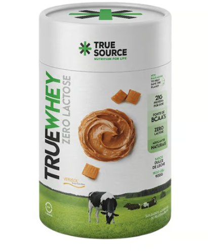 True Whey Concentrate Do Soro Do Leite 900g Zero Lactose, Rica em colágeno VERISOL Hidrolisado- True Source