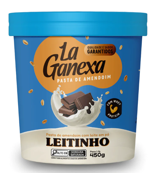 Kit Pastas de Amendoim La Ganexa Leitinho 2X Unidades de 450g - Com Whey Protein