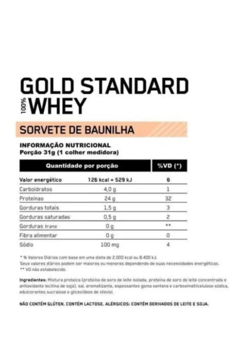 Gold Standard 100% Whey Protein 907g Vanilla Optimum Nutrition + Coqueteleira Exclusiva ON